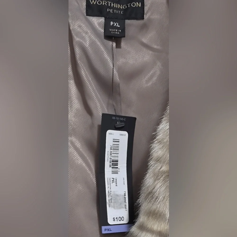 NWT Worthington Faux Leopard Print Coat - Women's Petite XL
